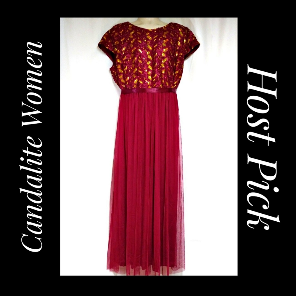 Cranberry Red Prom Dress Sequins Red NWT's Size 3X
